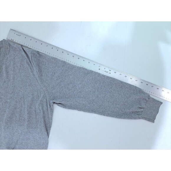 LL Bean Sweater Mens XL Cotton Cashmere Blend V Neck Gray Long Sleeve - Picture 8 of 8